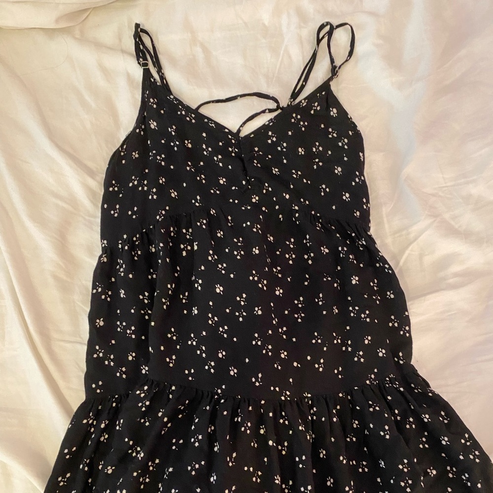 Black and white floral dress